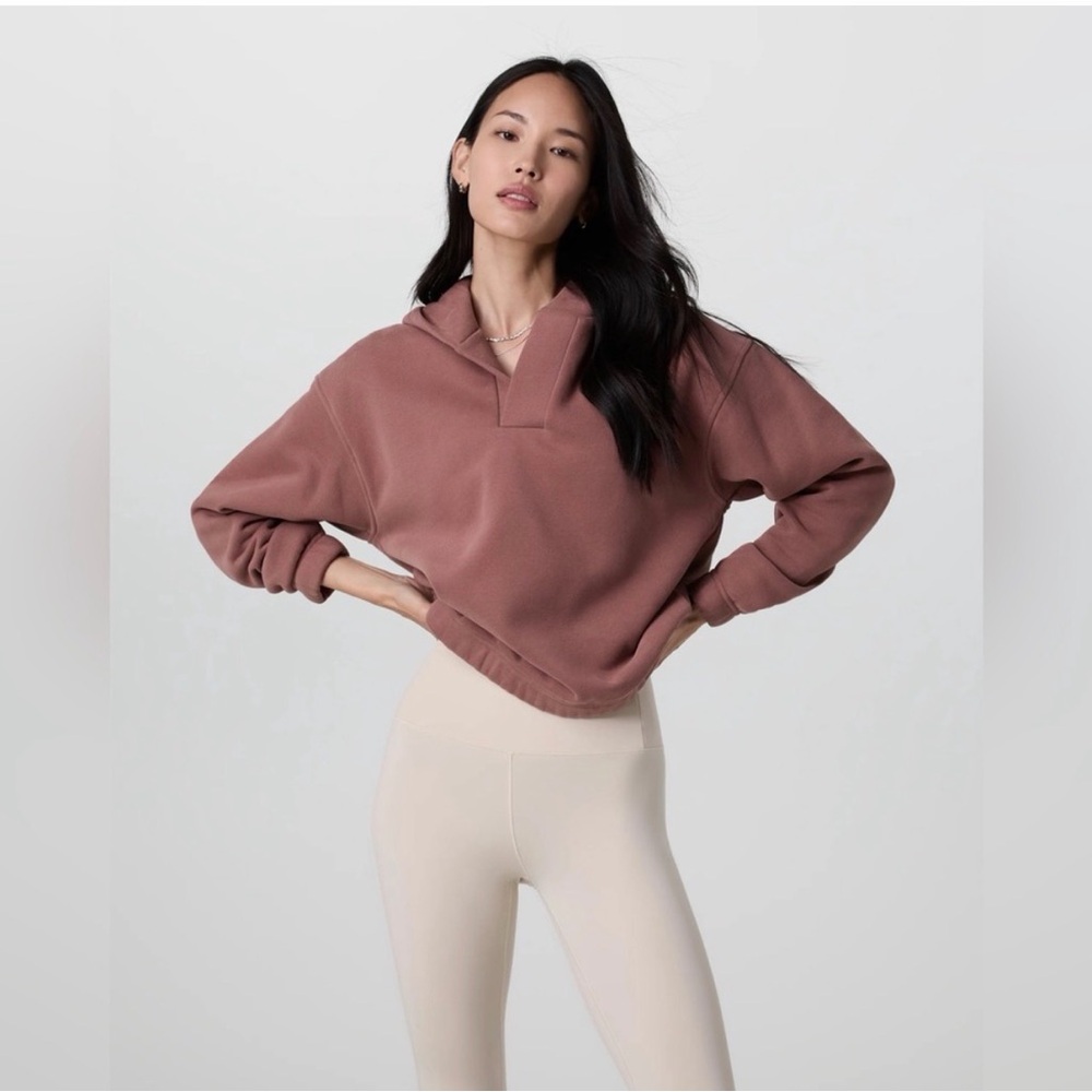 Vuori Restore Notch Hoodie in Sedona Brown Mauve Size XS Organic Cotton